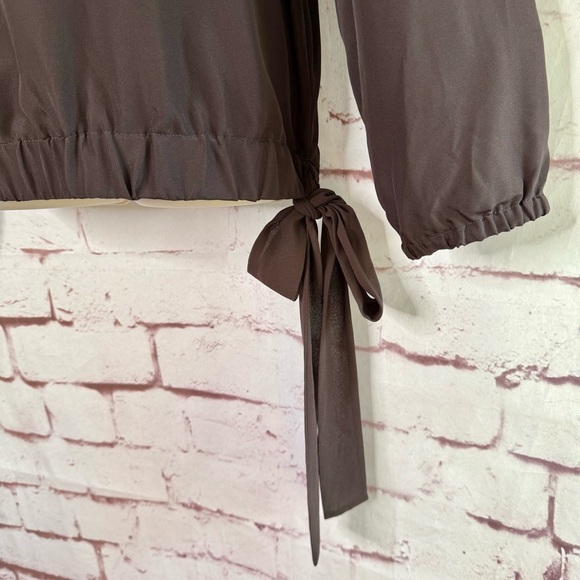 MICHAEL MICHAEL KORS XL Crepe Blouson Top Elastic Hem Side Tie Pullover Style - Picture 6 of 15